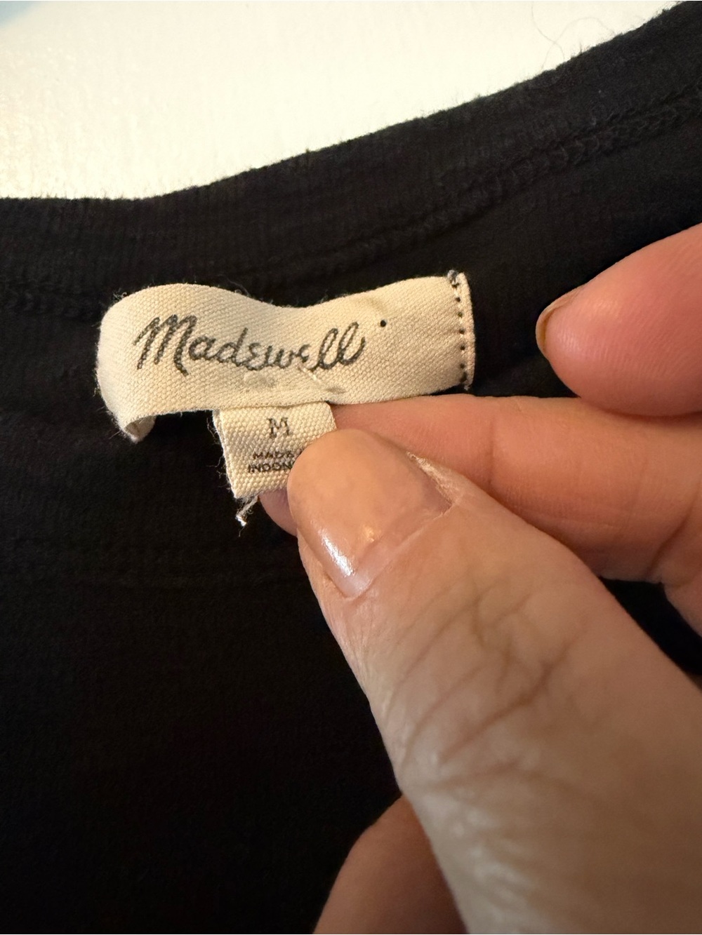 Madewell Black Ribbed Muscle Tank - Picture 2 of 4
